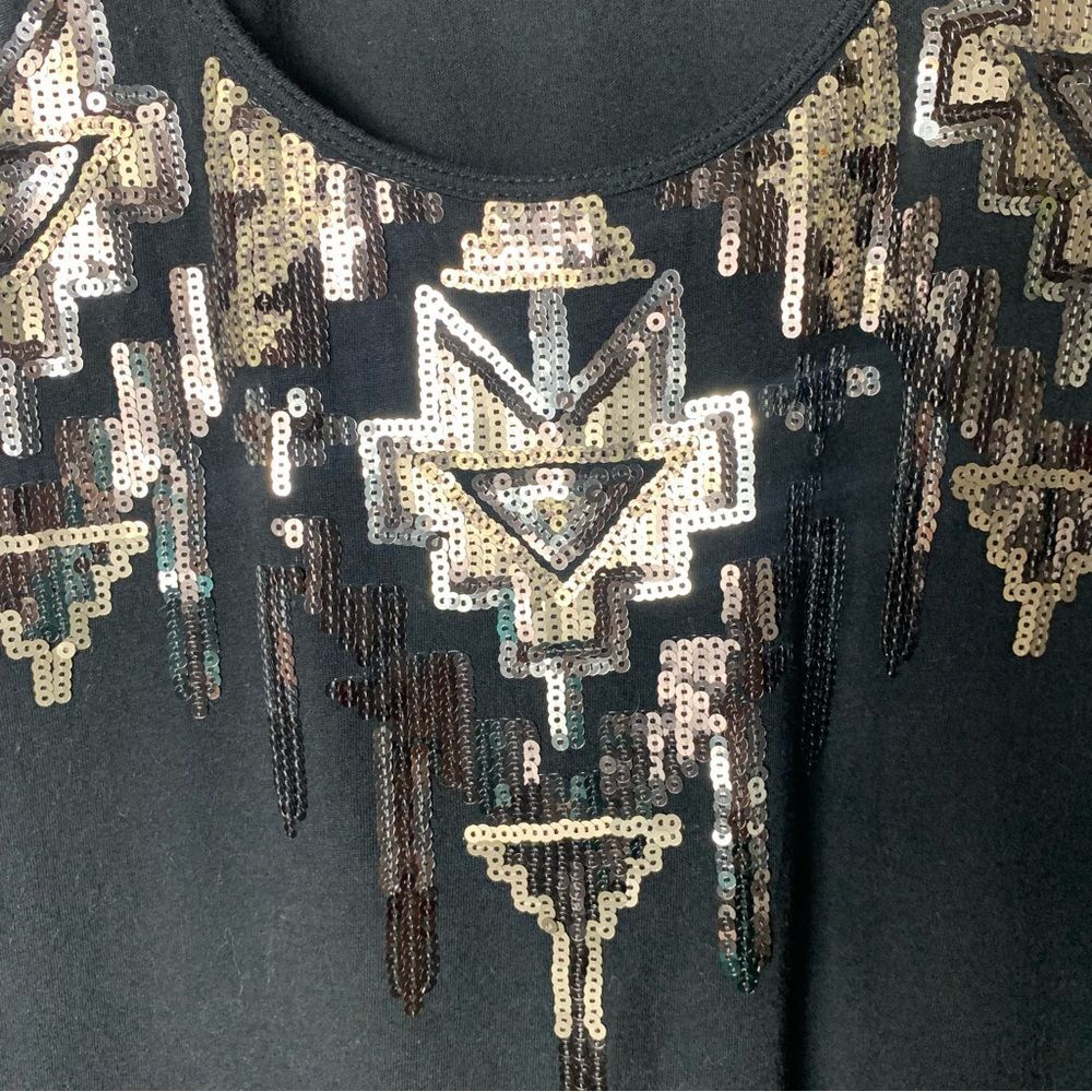 Express Matching Black And Gold Sequence Tank Wit… - image 3